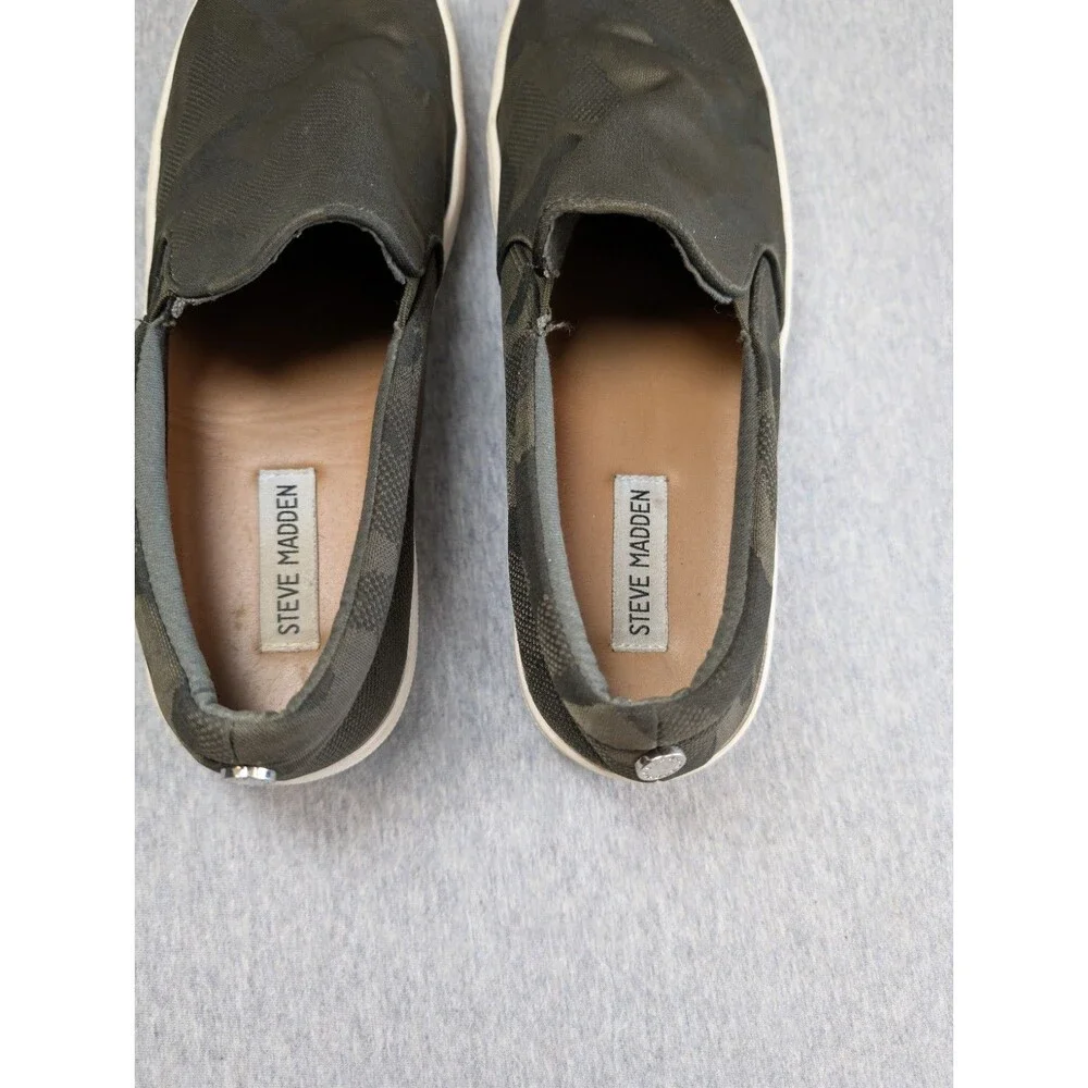 Steve Madden Men's Camo Canvas Slip-On Casual Shoes Gray/Black US 9.5M